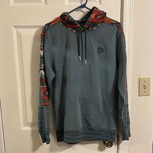Aztec Patterned Green Sweatshirt with Colorful Accents